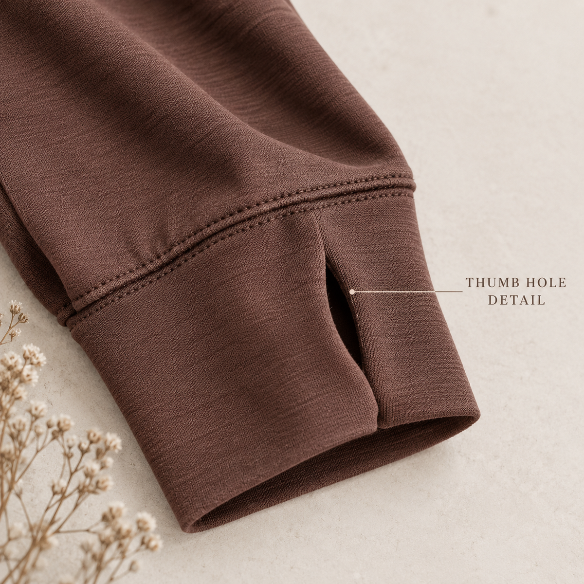 Wendy Boxy Crew Neck Thumbhole Top