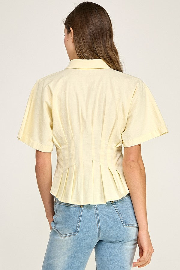 Kendra Pleated waist stretch shirt