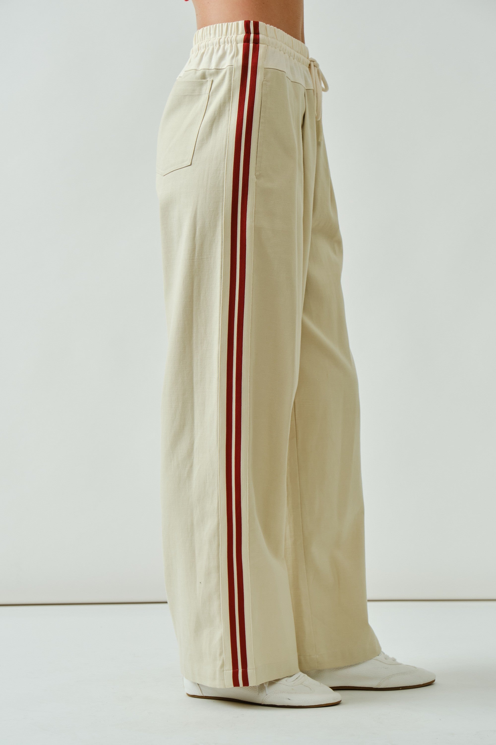 Reina Drawstring Cotton Wide Pants