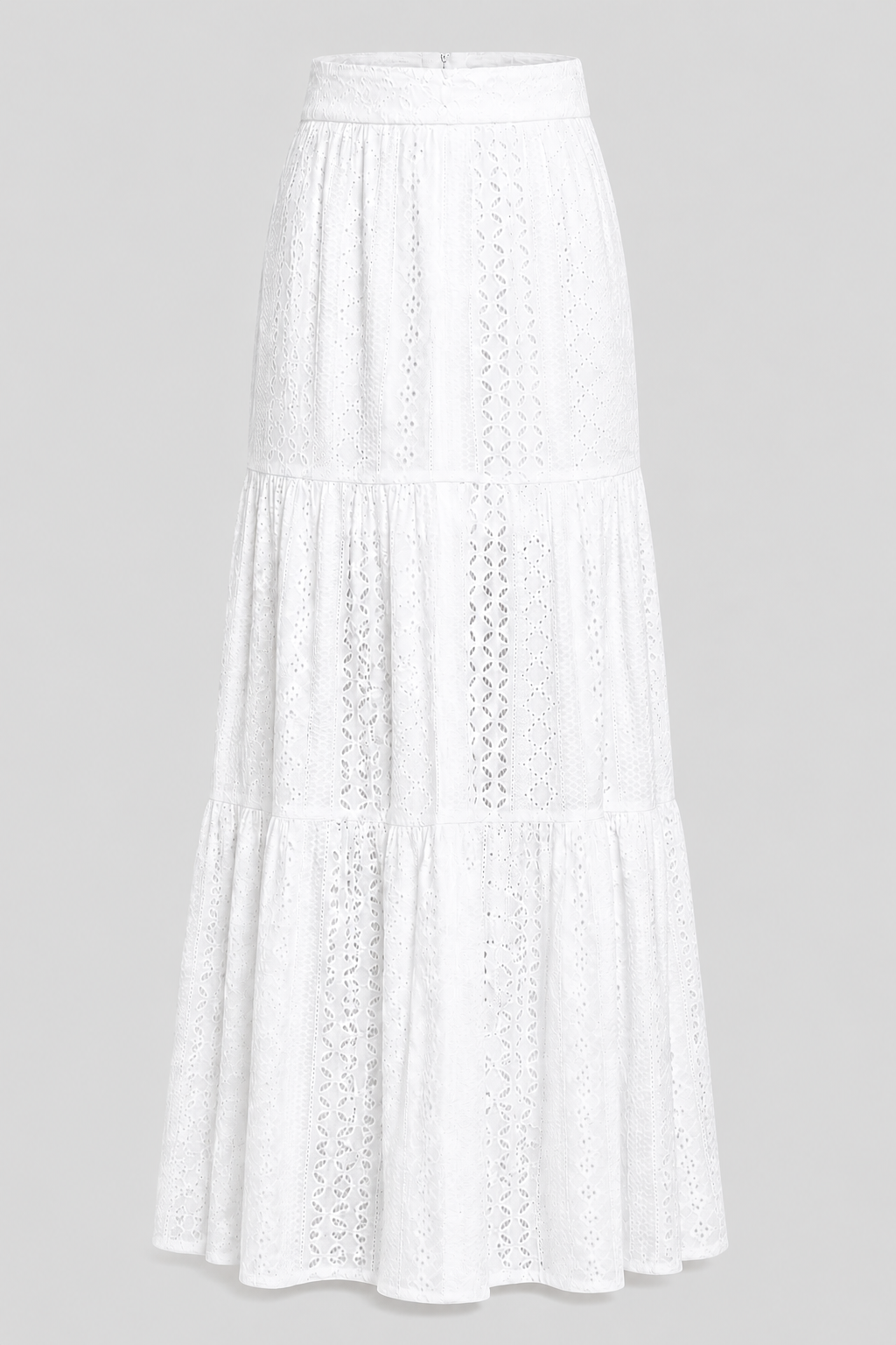 Tegan Eyelet Tier Skirt with Side Zipper