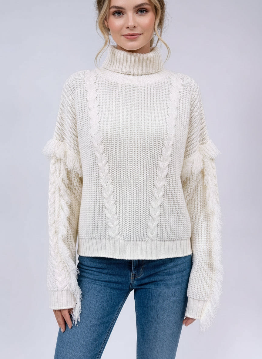 Tyra Houndstooth Turtleneck Sweater