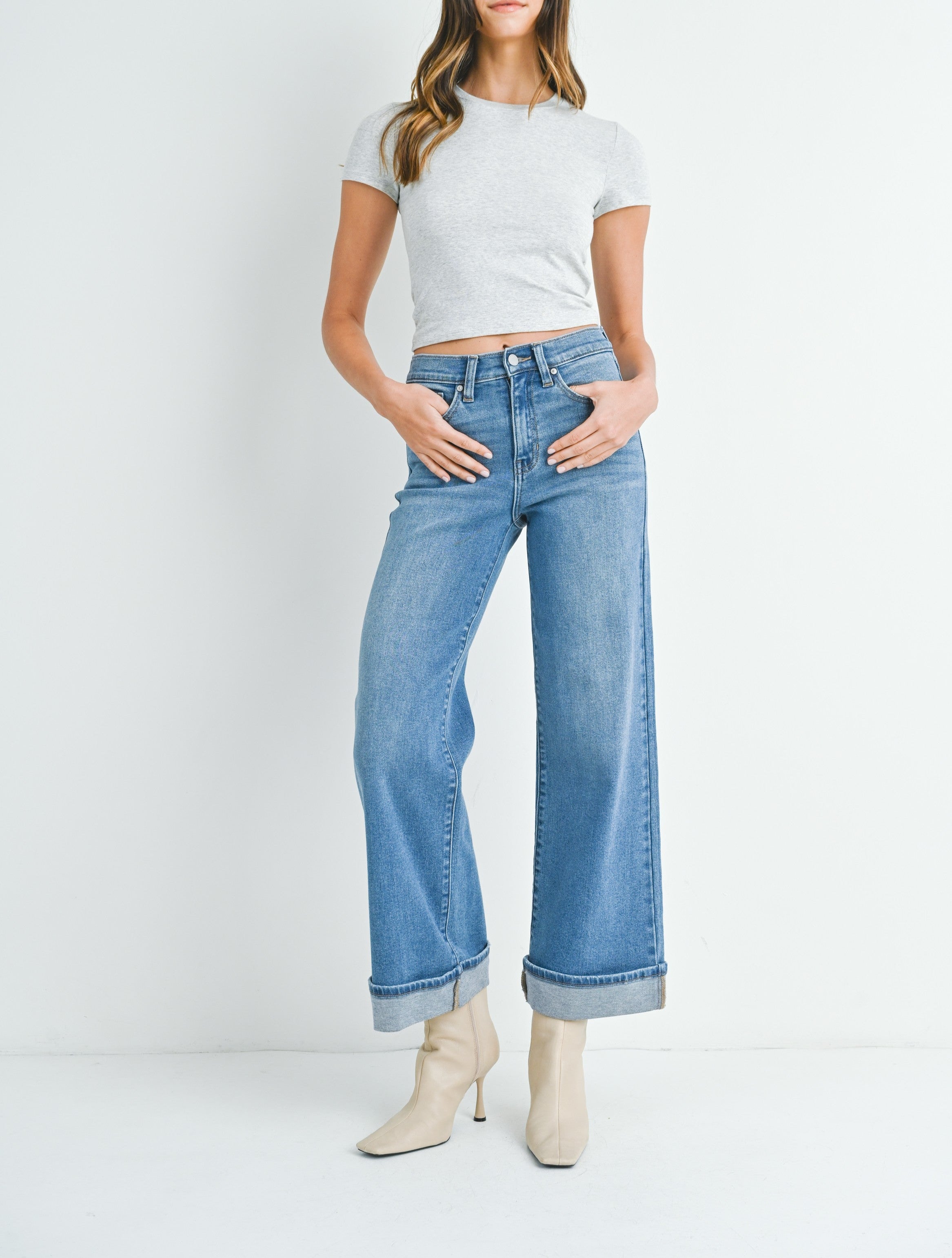 Echo Cuffed Palazzo Jeans