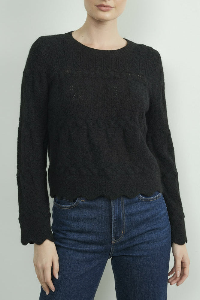 Pamela Scallop Edge Open Sweater