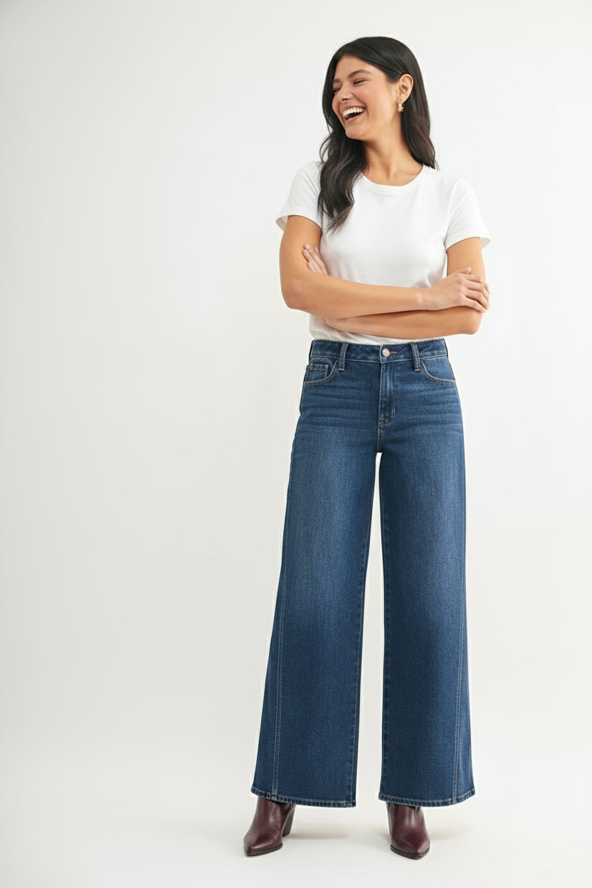 Luci Seamed Wide Leg Jeans