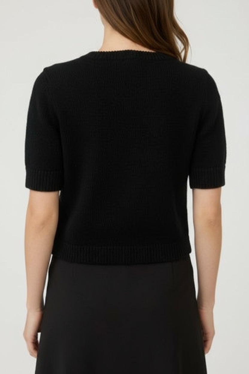 Corey Short Sleeve Button Down Knit Cardigan