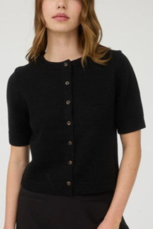 Corey Short Sleeve Button Down Knit Cardigan