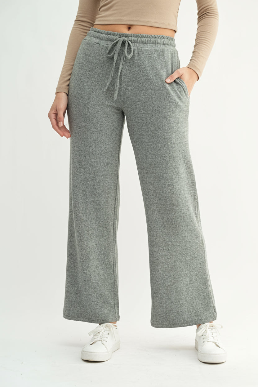 Nolan Brushed Wide Leg Lounge Pant