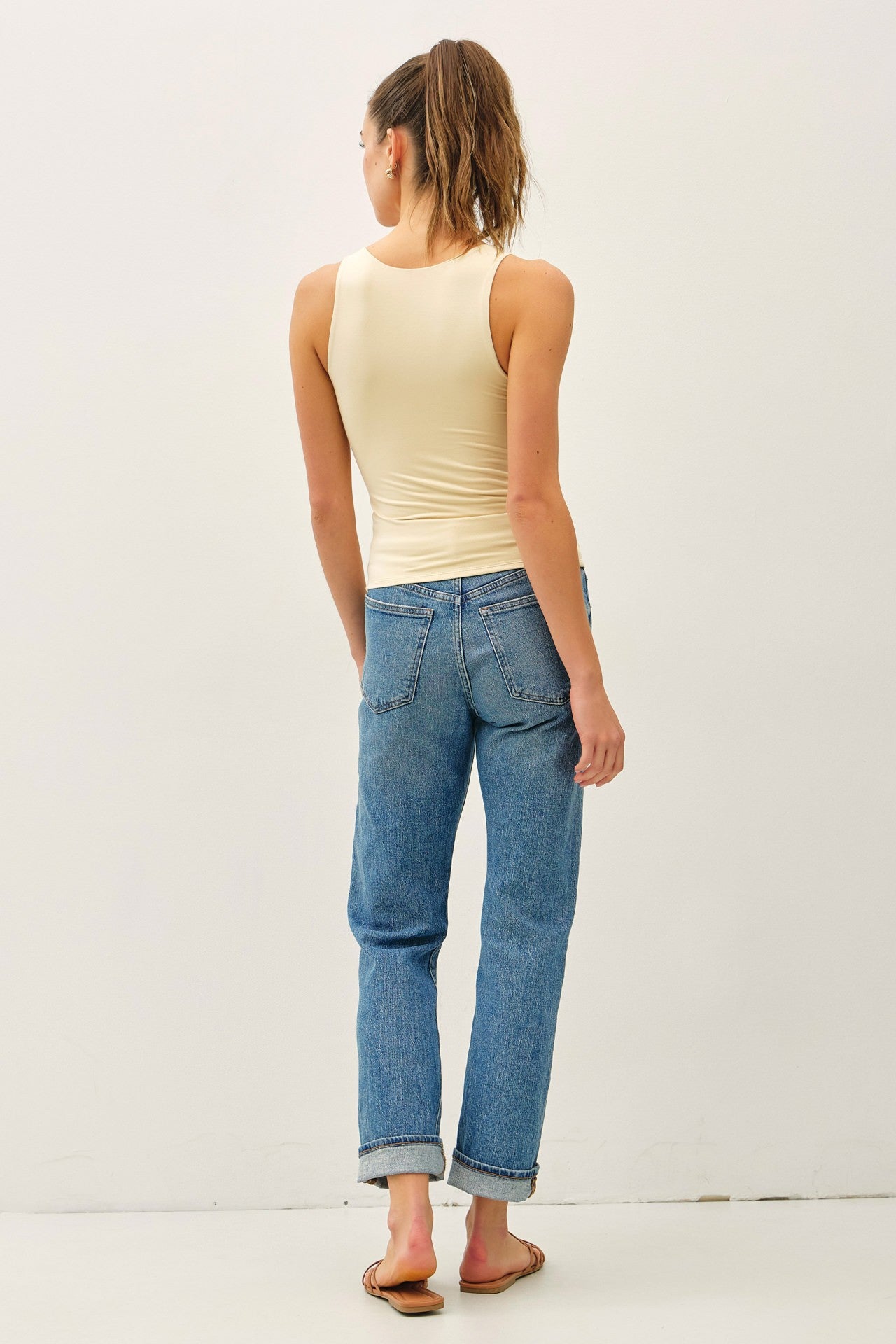 Lara Double Lined Full Length V-Neck Tank