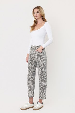 Duma High-Rise Leopard Print Utility Barrel Jeans