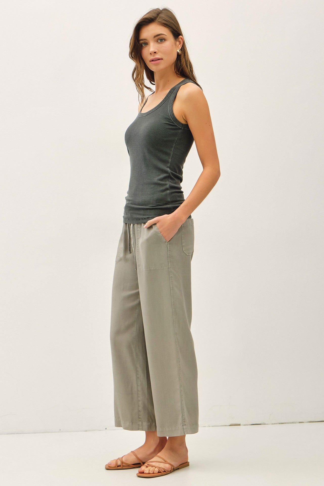 Darling soft Tencel Wide Leg Capri Pants