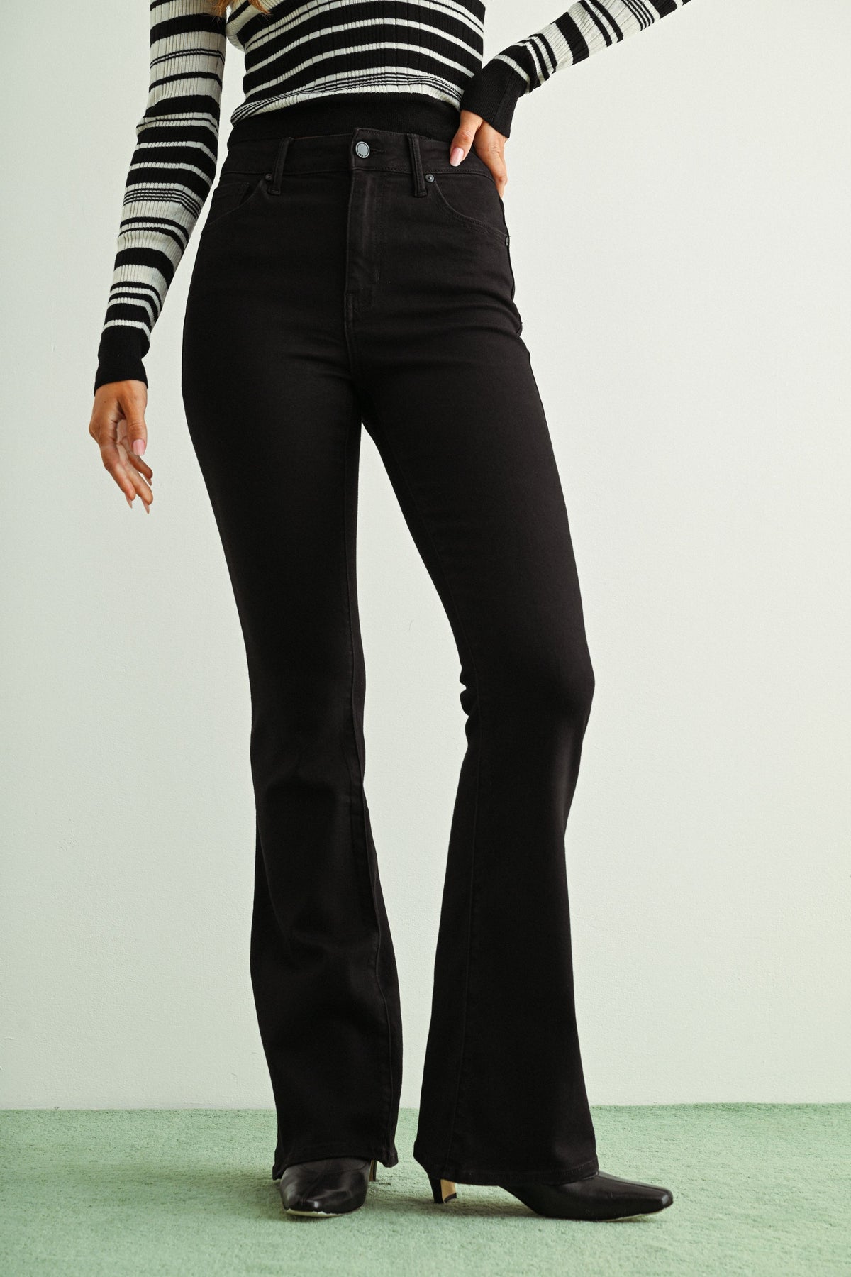 Bardha Black High-Rise Flare Jeans