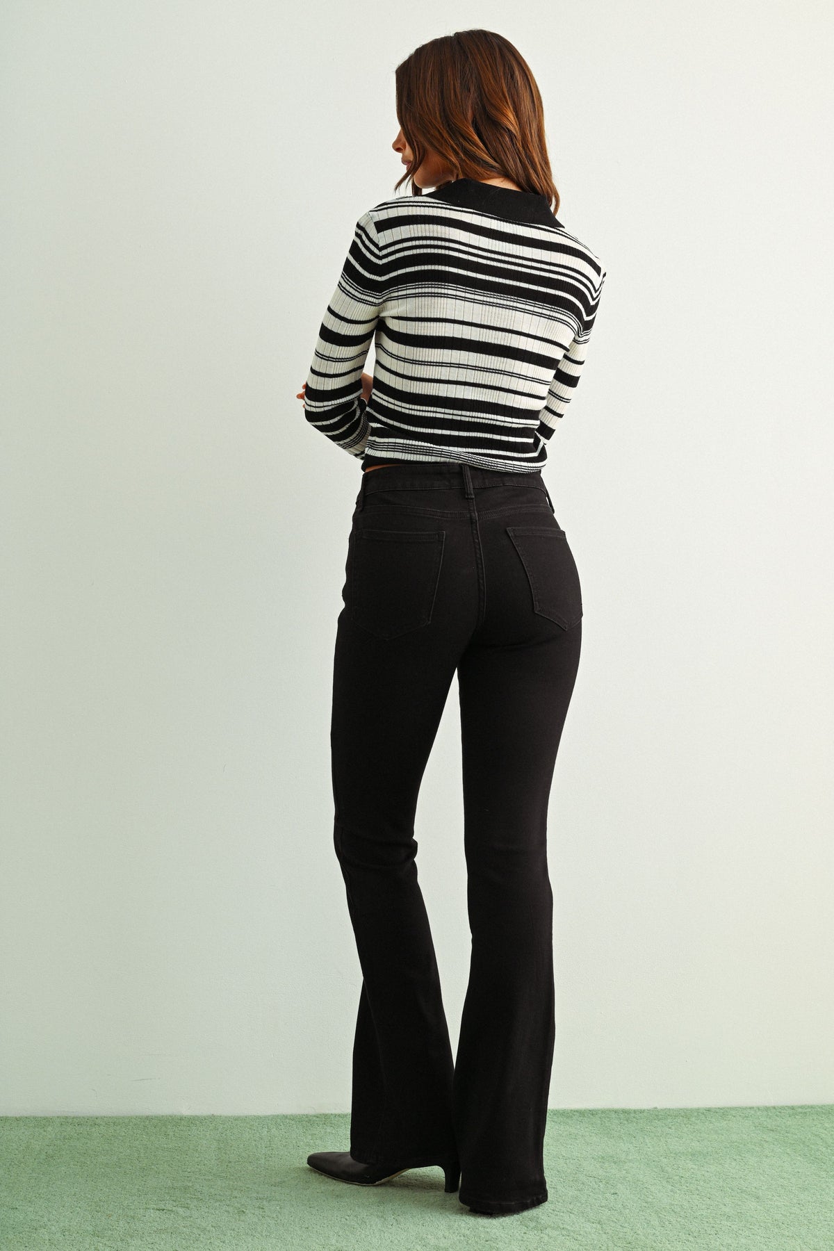 Bardha Black High-Rise Flare Jeans