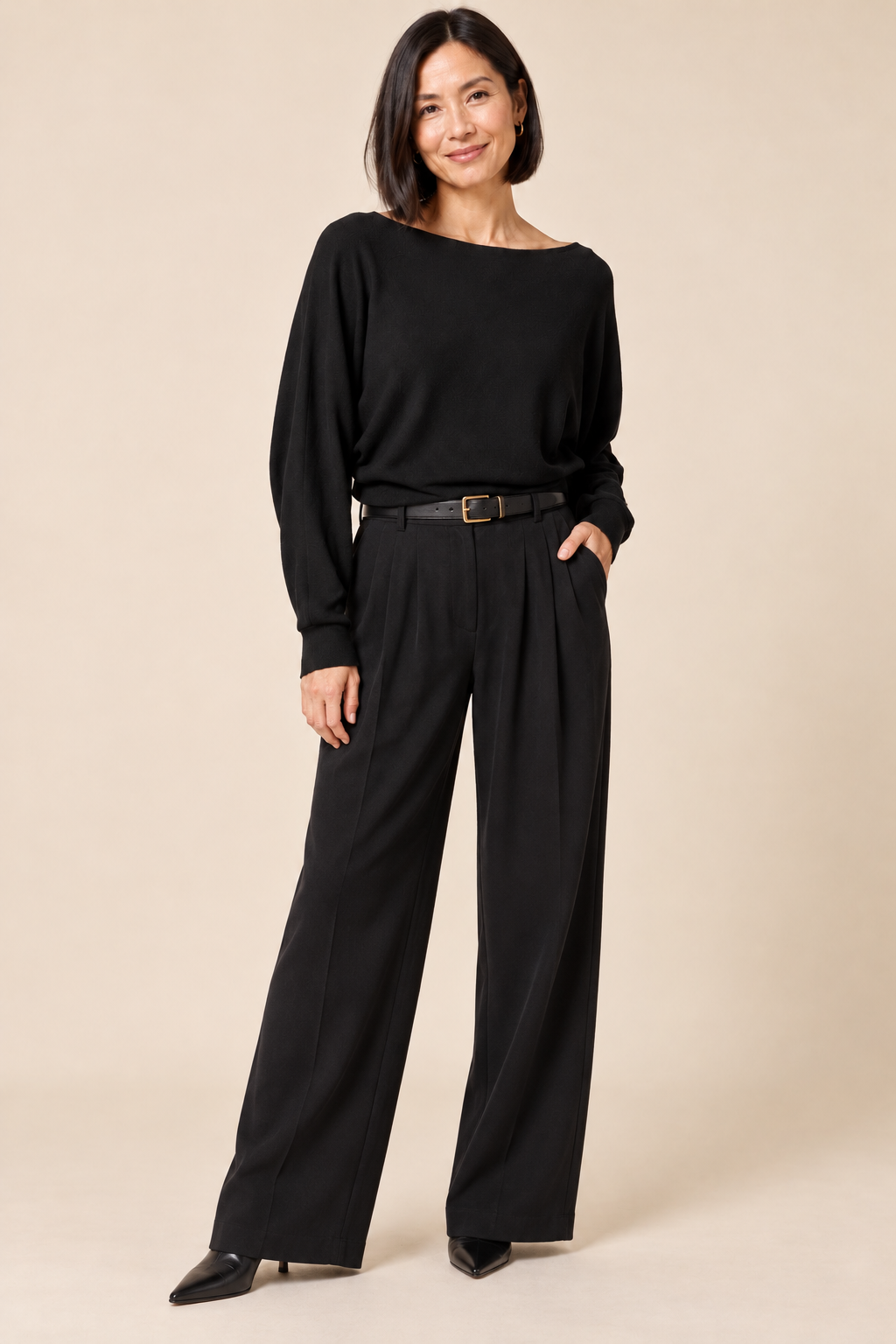 Nora Crepe Boatneck Knit Top