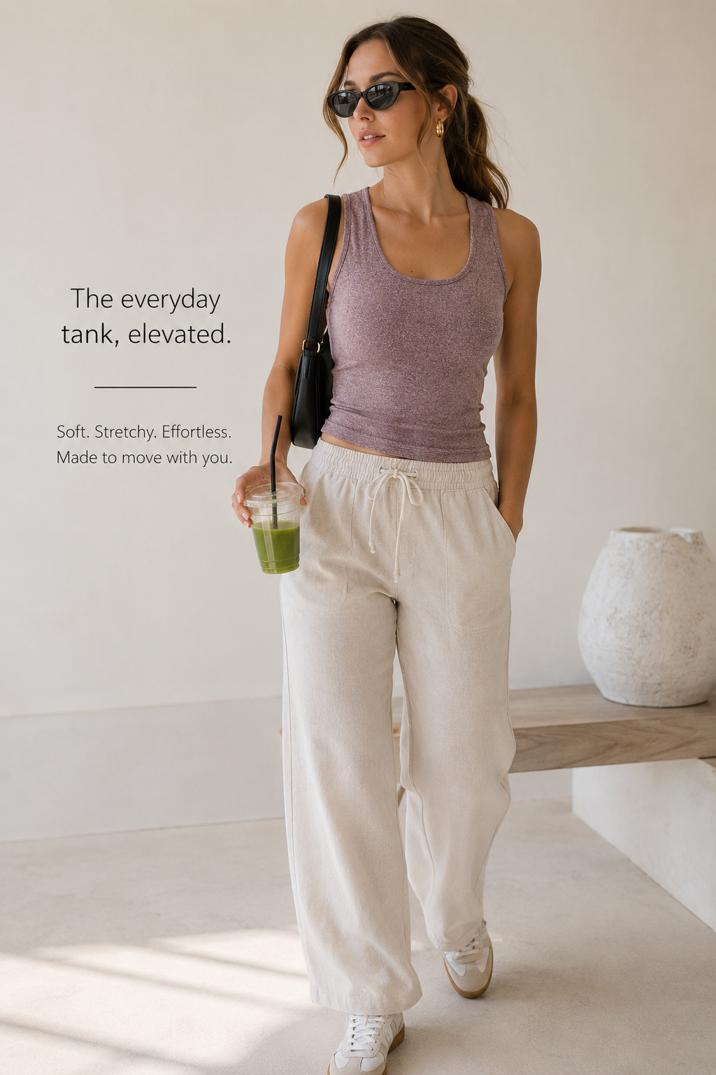 Elva Brushed Hacci Lounge Tank Top