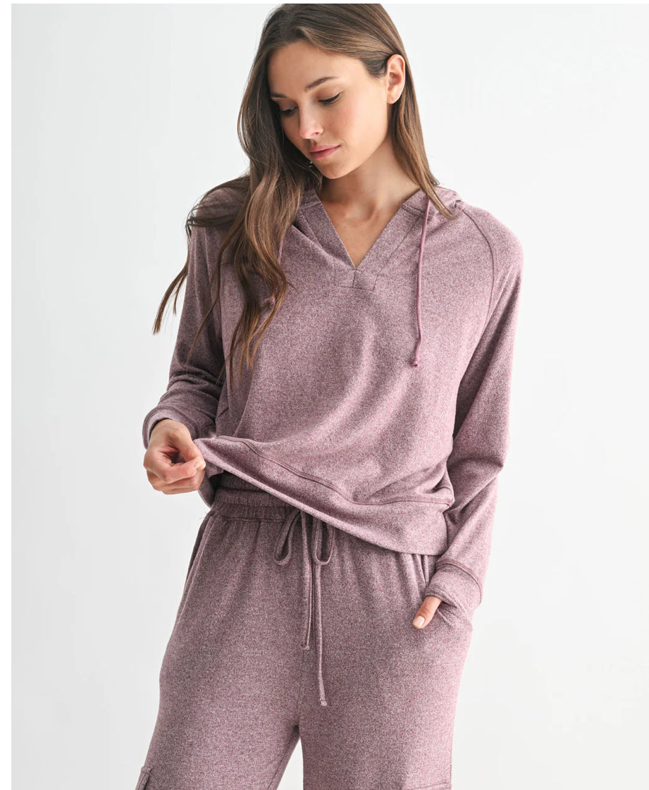 Donny Brushed Hacci Henley Hoodie