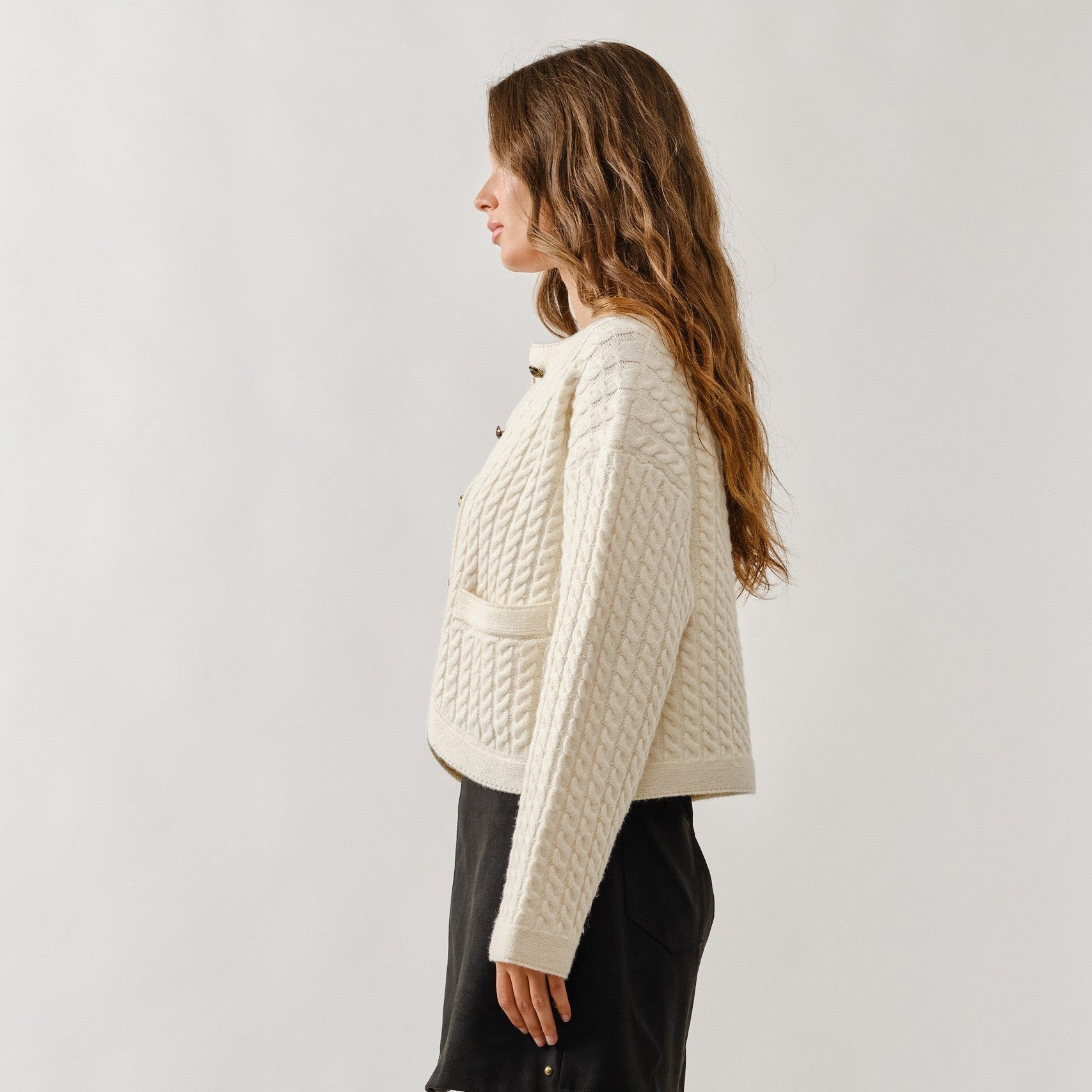 Maja Pullover Cable Knit Cardigan