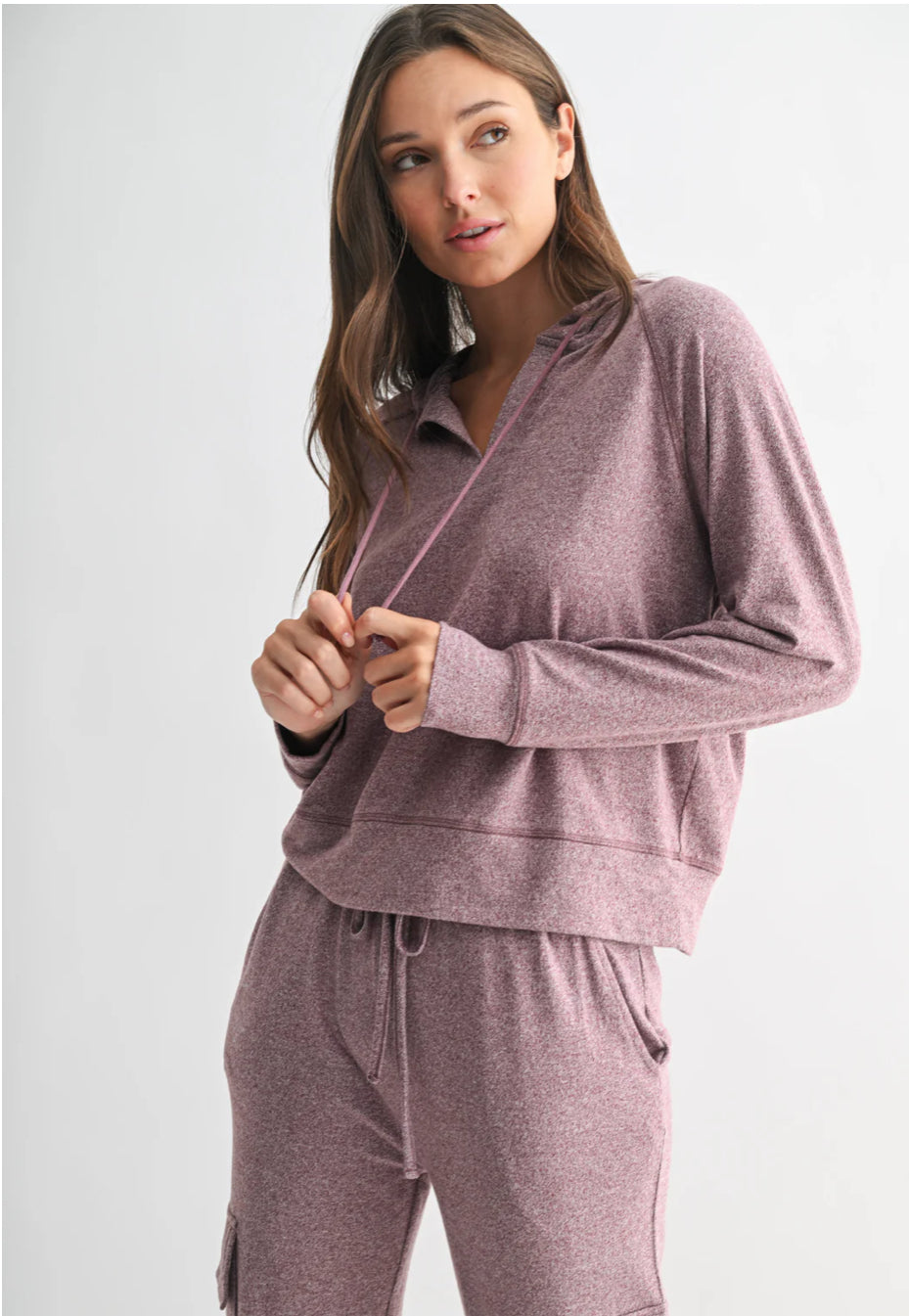 Donny Brushed Hacci Henley Hoodie