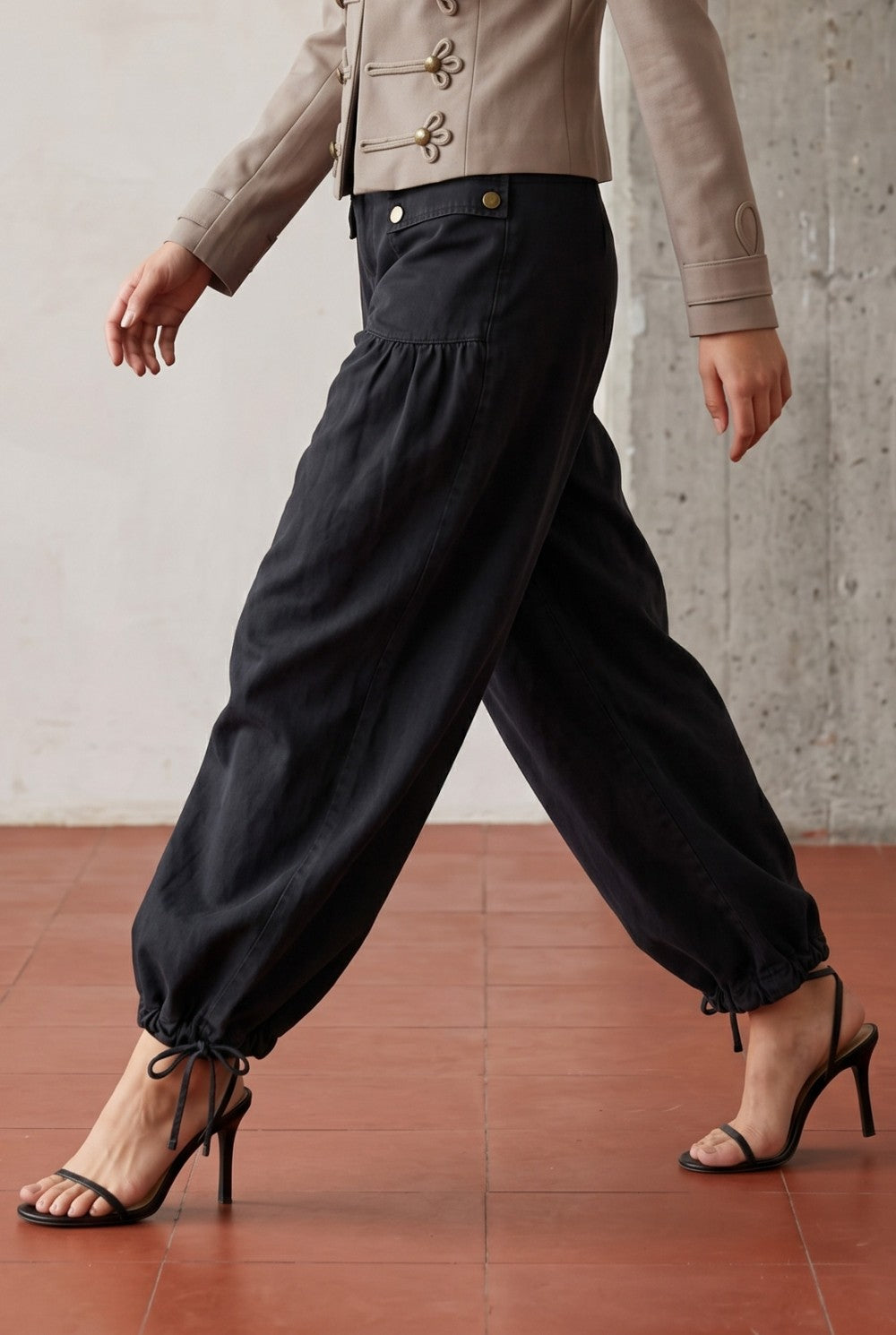 Gina Boho Jogger Pant With Tie Ankles