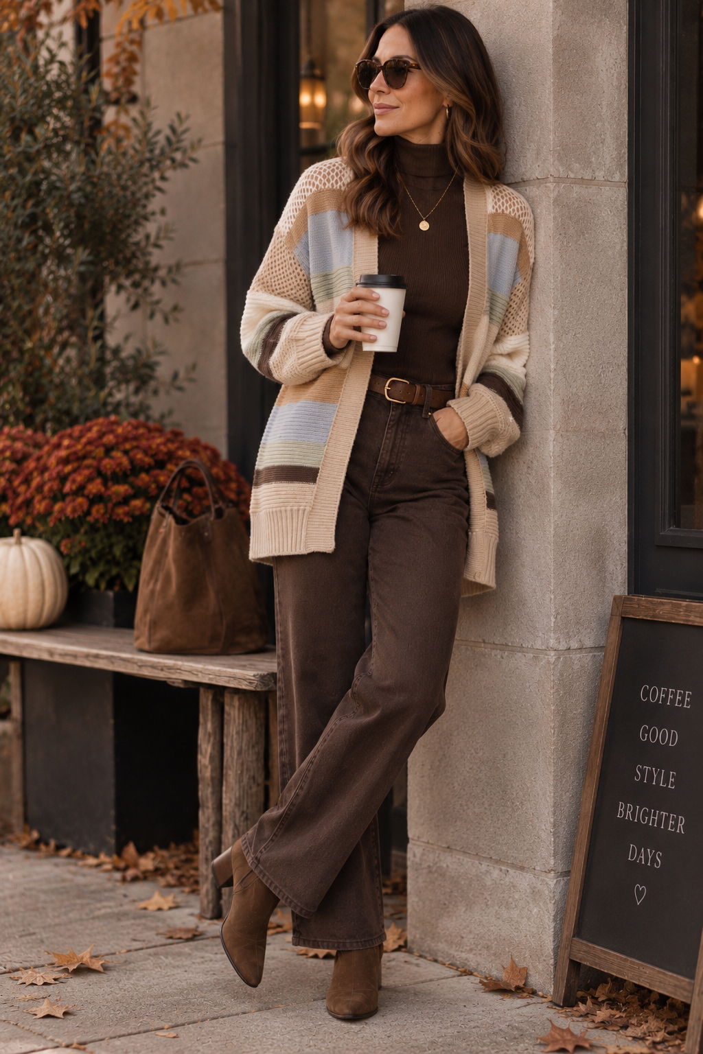 Lycka Multicoloured Textured Open Front Cardigan
