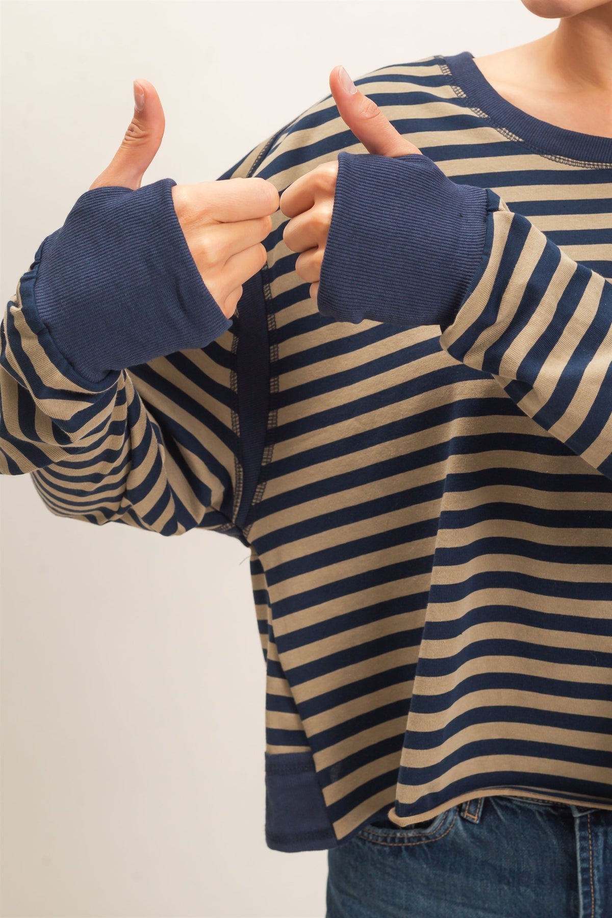 Leonna long sleeve stripe top