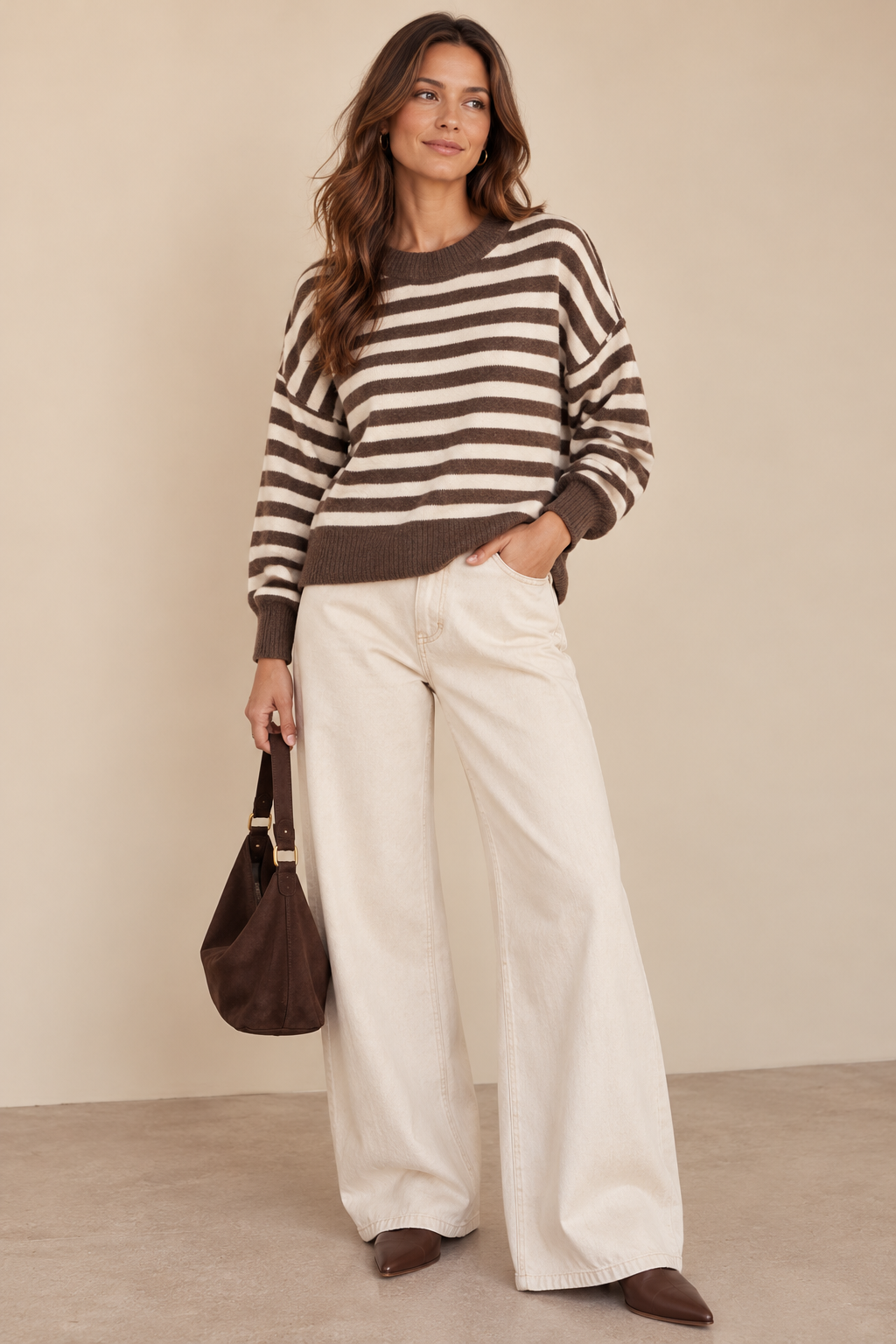 Sidney Cropped Striped Knit Sweater