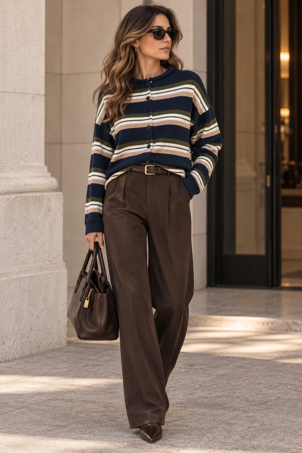 Emillia Multi Colour Stripe Knit Cardigan