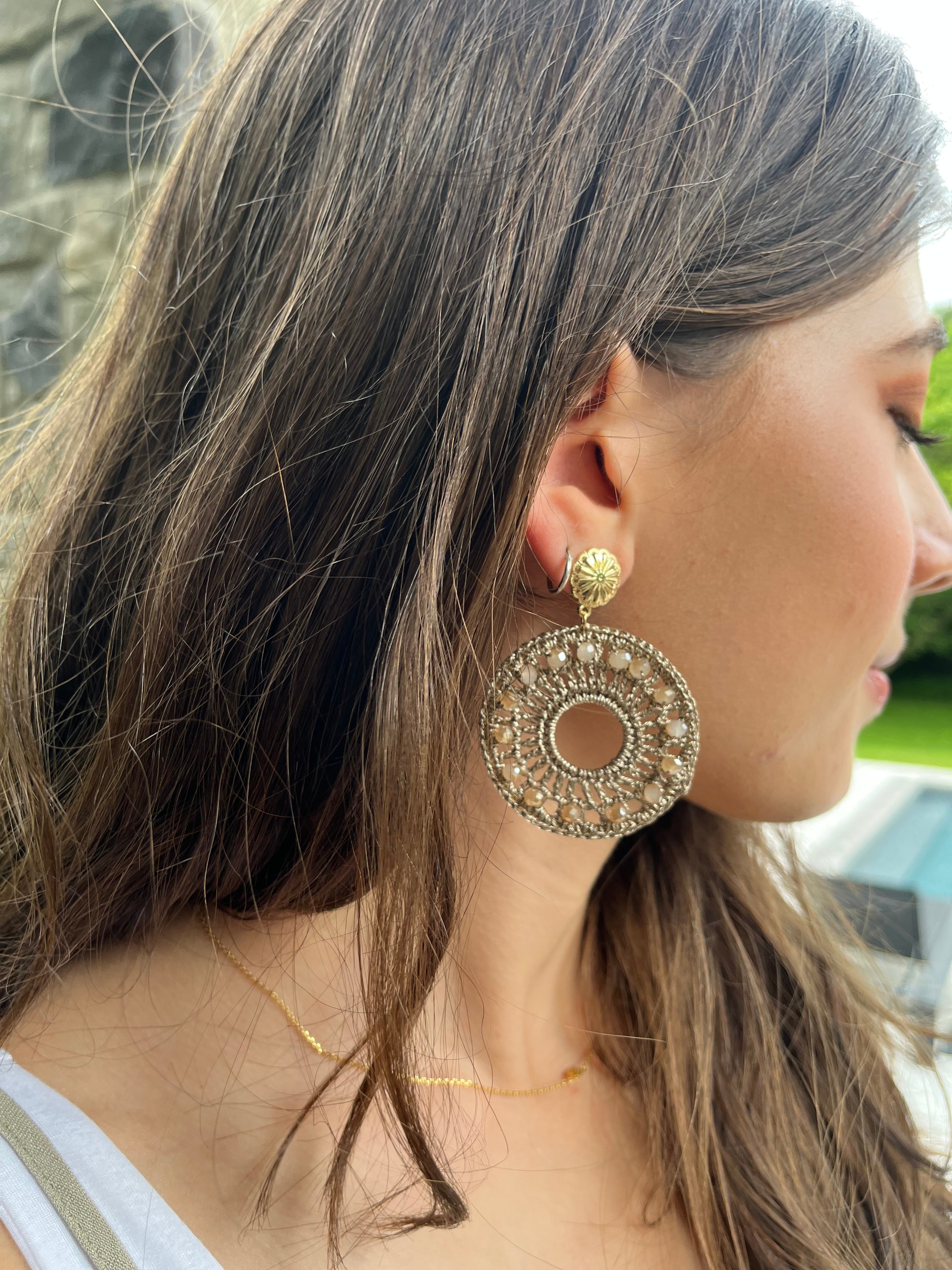 Tasha Metallic Crochet Earring