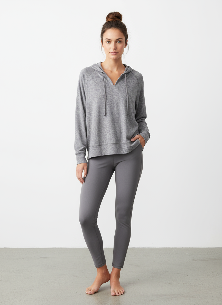 Donny Brushed Hacci Henley Hoodie