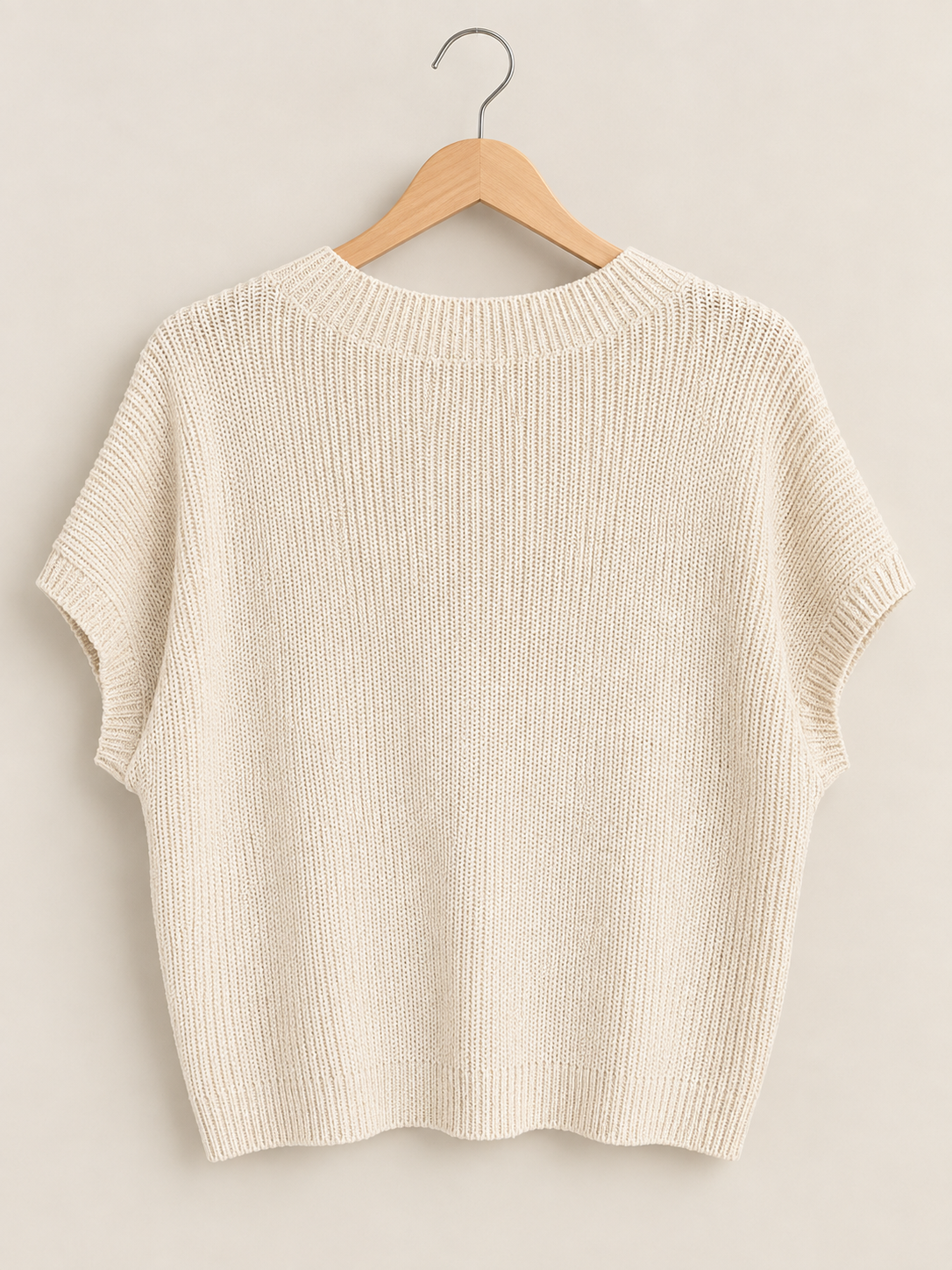 Valencia Pocket Detail Drop Shoulder Short Sleeve Sweater