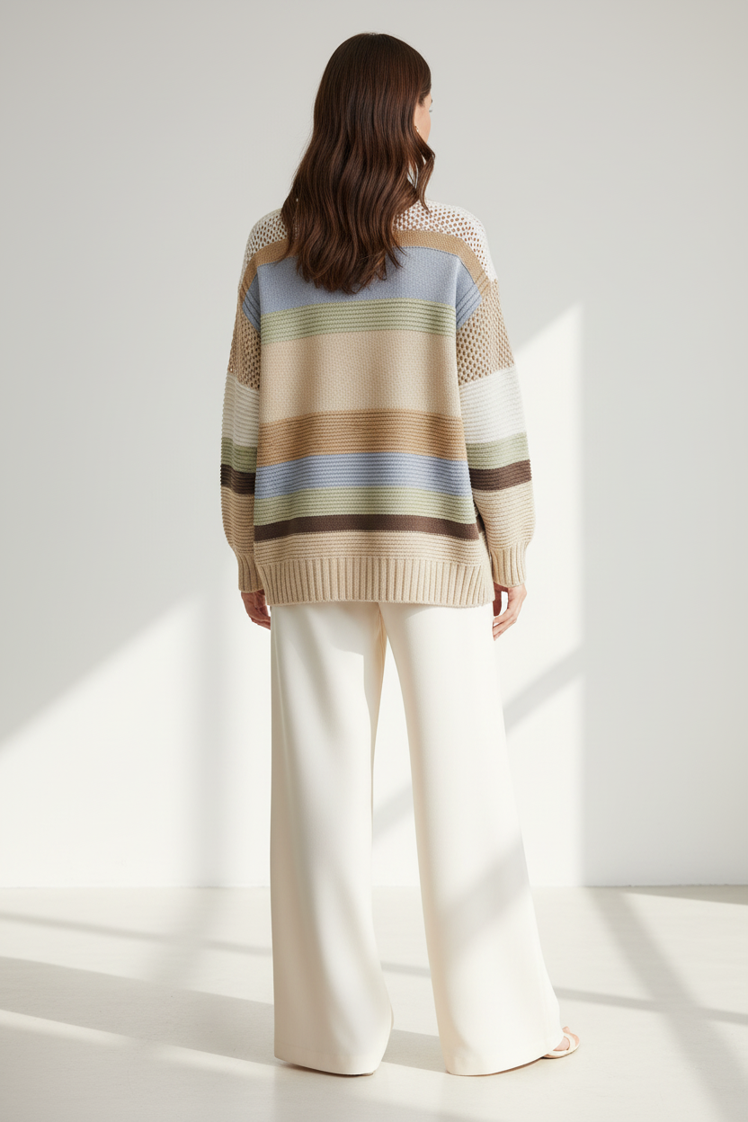 Lycka Multicoloured Textured Open Front Cardigan