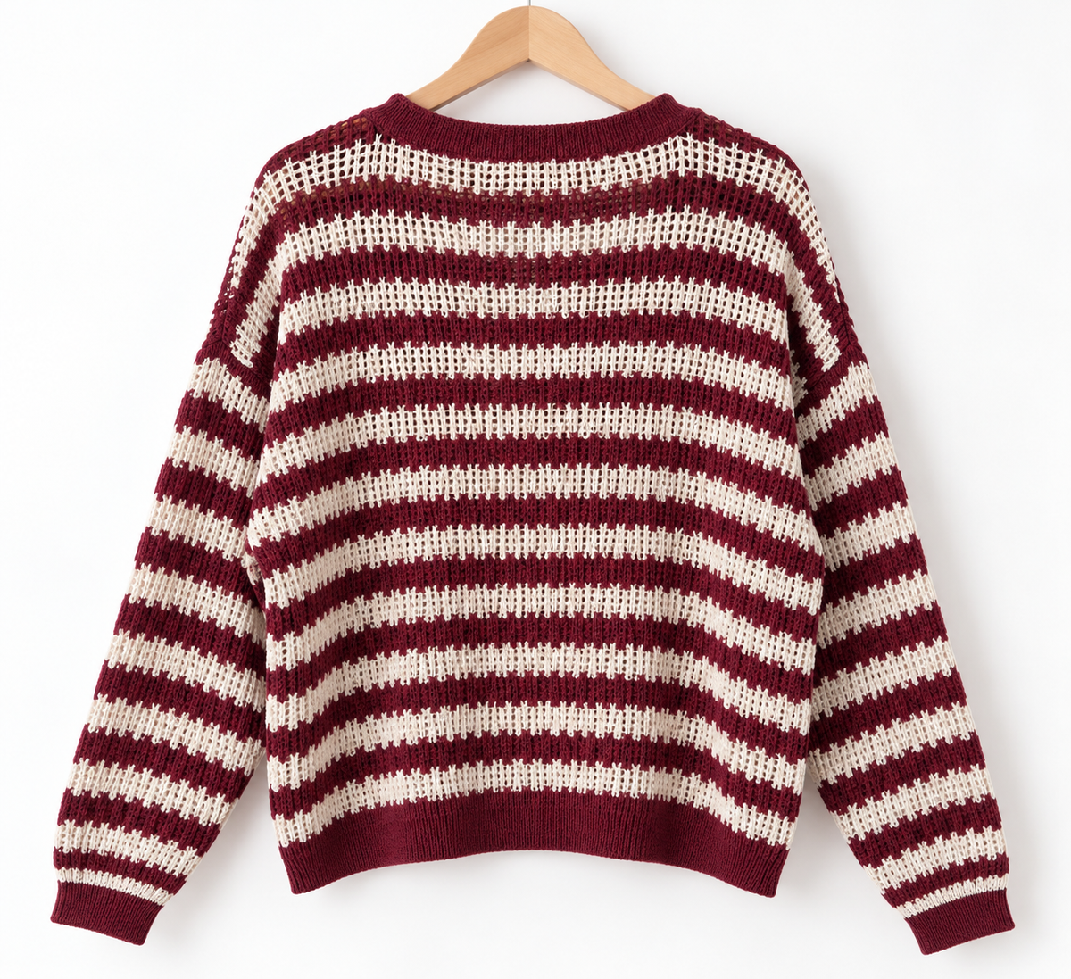 Katy Split Neck Raw Edge Sheer Knit Sweater