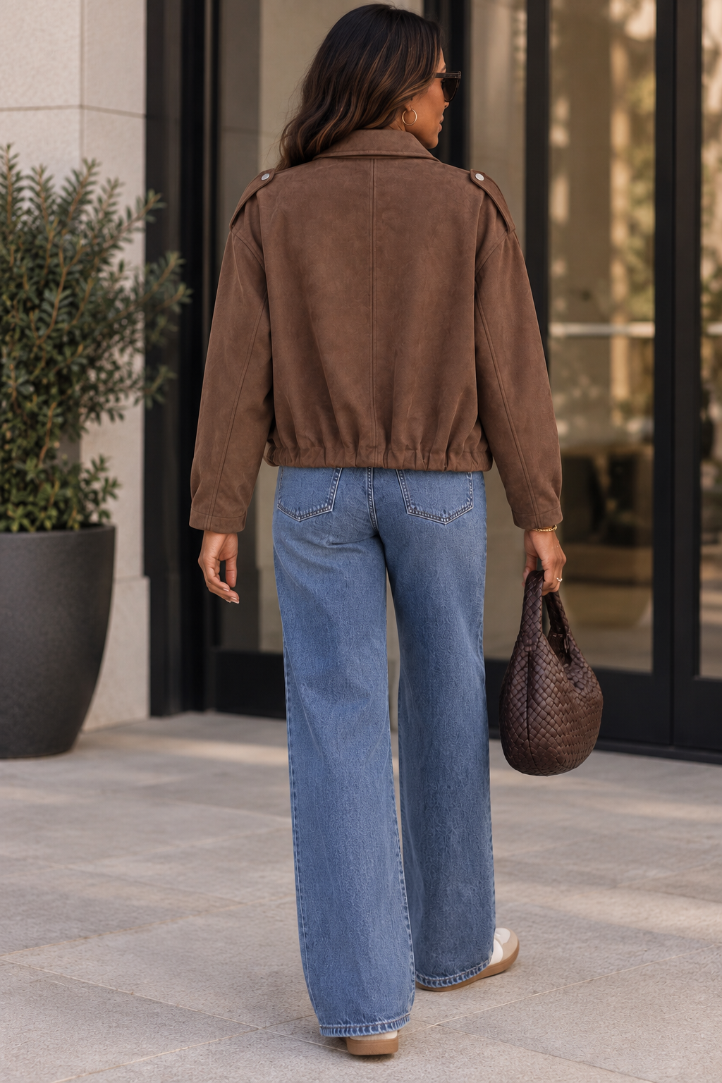 Vienna Suede Zip Up Cropped Jacket