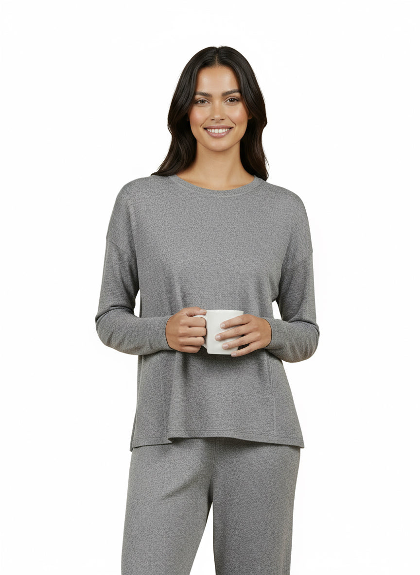 Ethna Brushed Crew Neck Long Sleeve Top