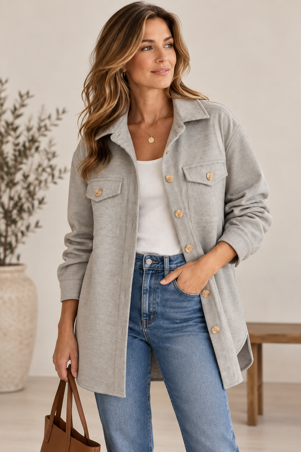 Nylah Oversized Button Down Jacket