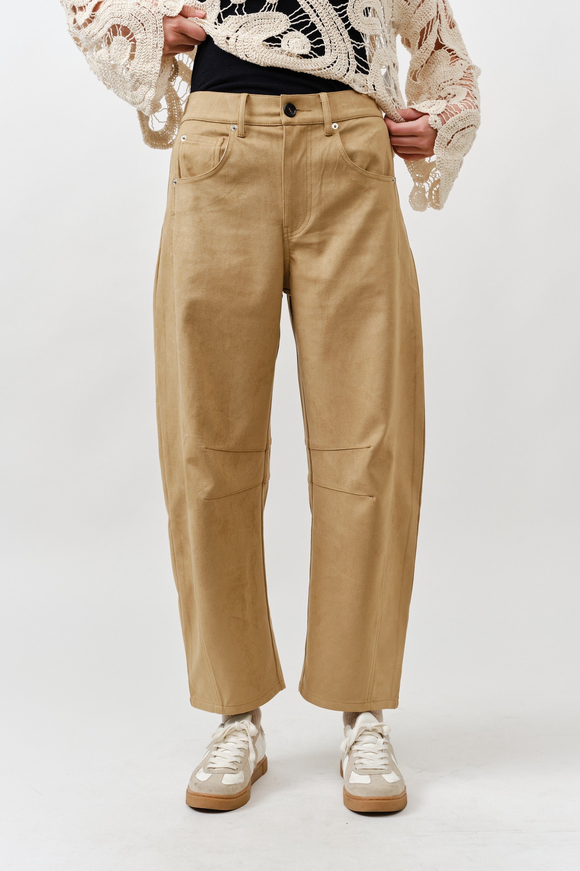 The Softest Suede Barrel Pants