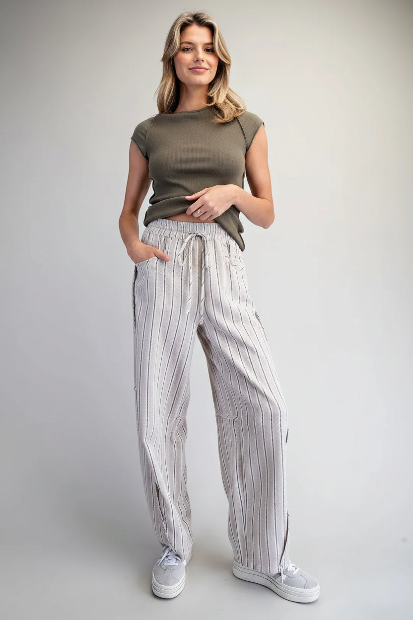 Kenya Straight Leg Striped Pants