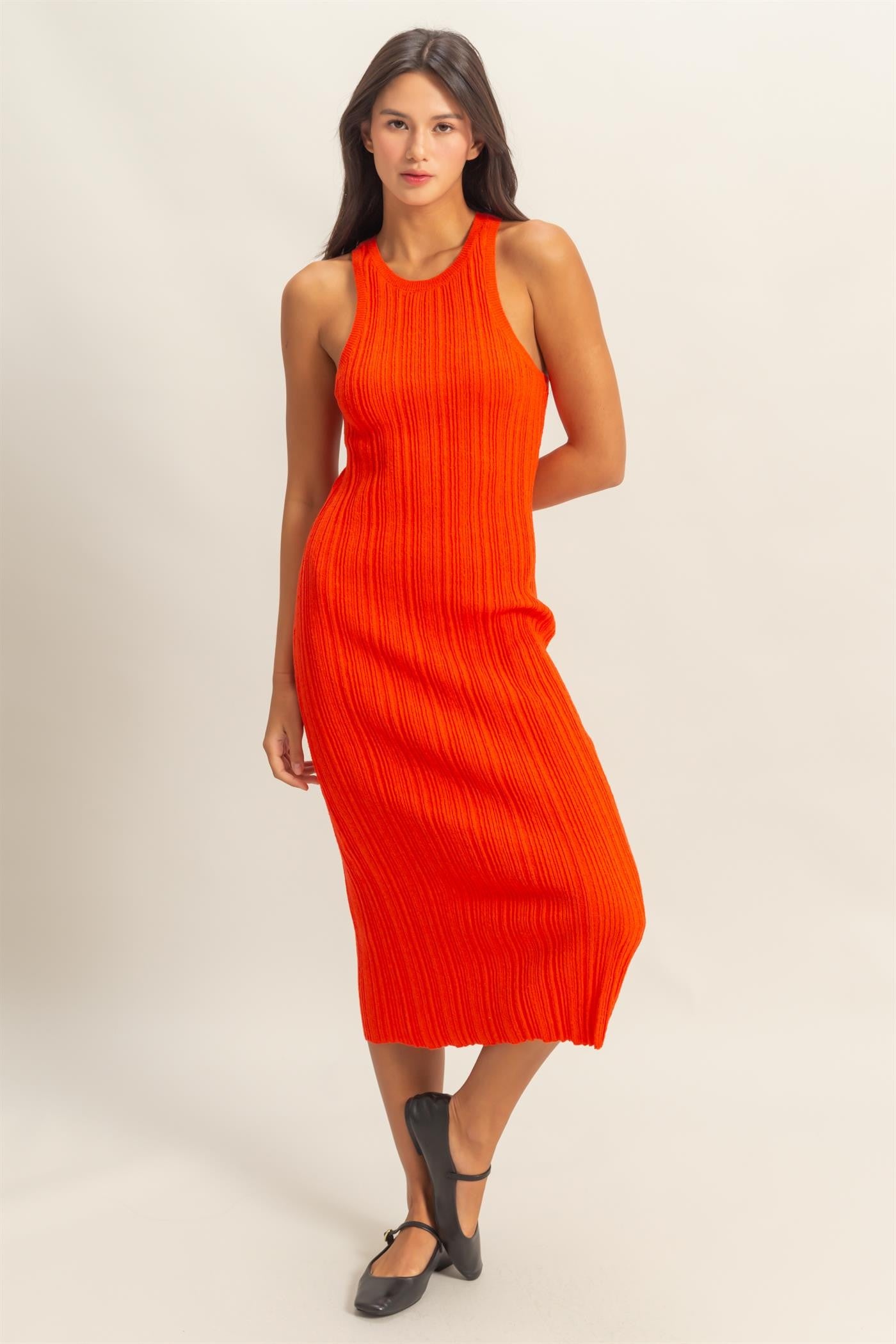 Donna Ribbed knit Midi Dress