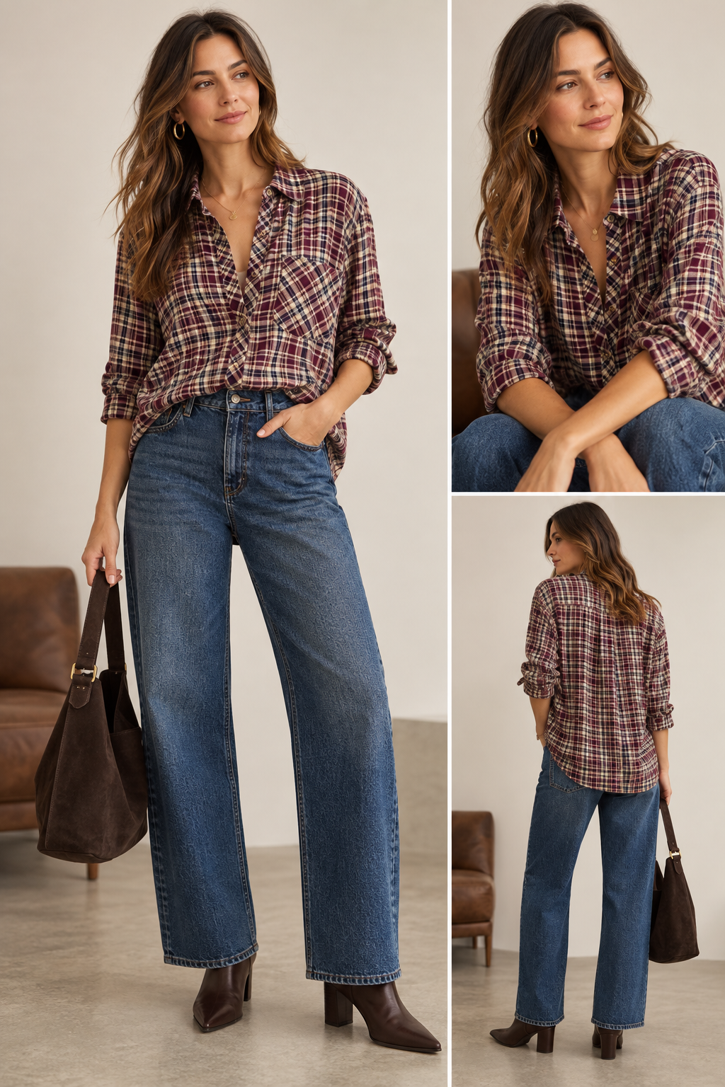 Lainey Plum Plaid Button-Down Shirt