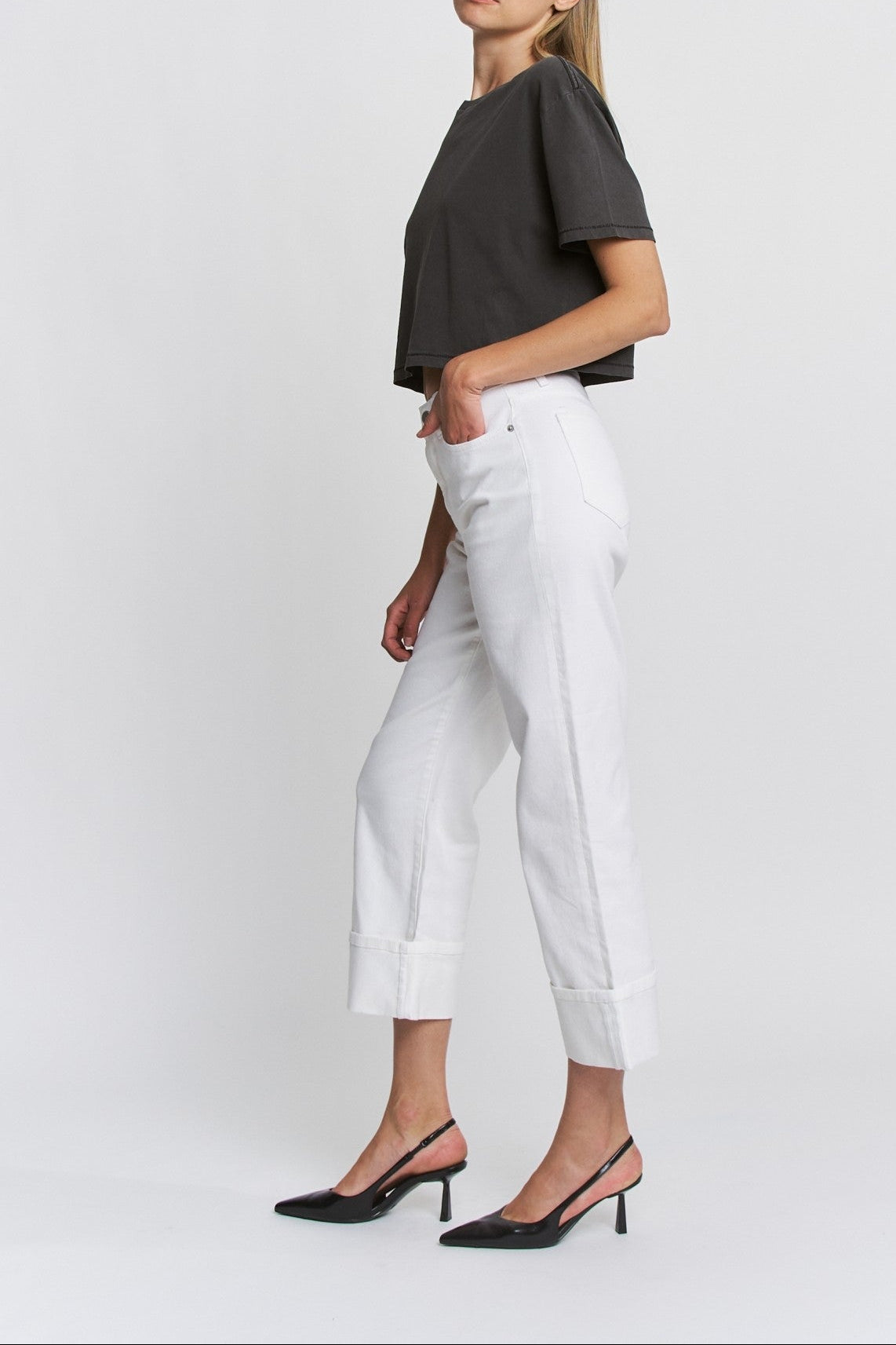 Hope High Rise Wide Crop Cuffed Pant