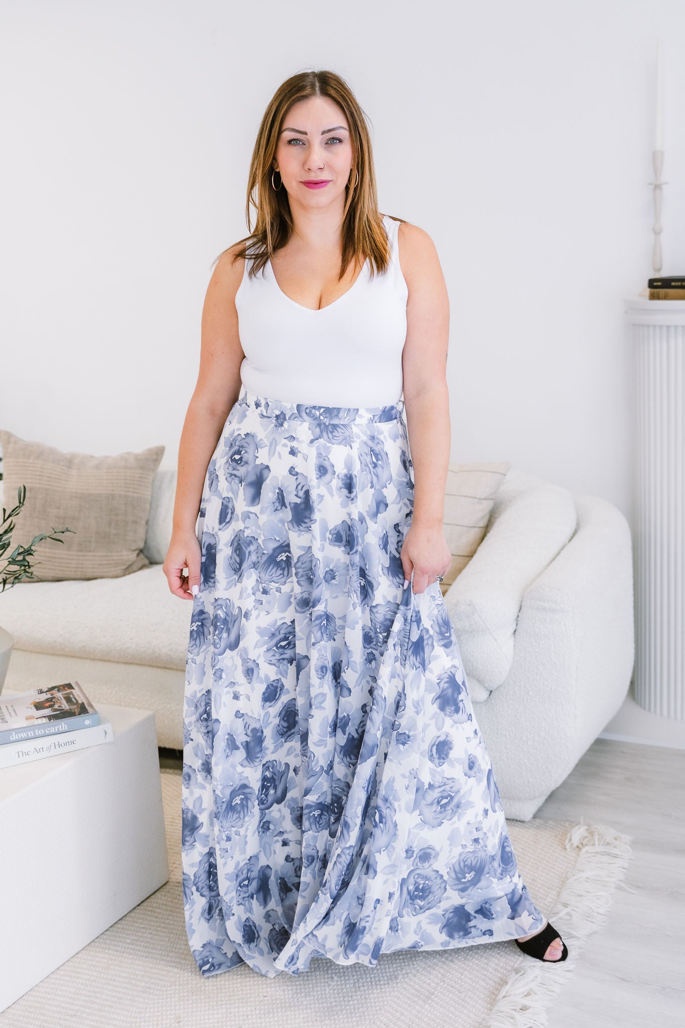 Sorin Soft & Stretchy Full Length Jersey V Neck Tank