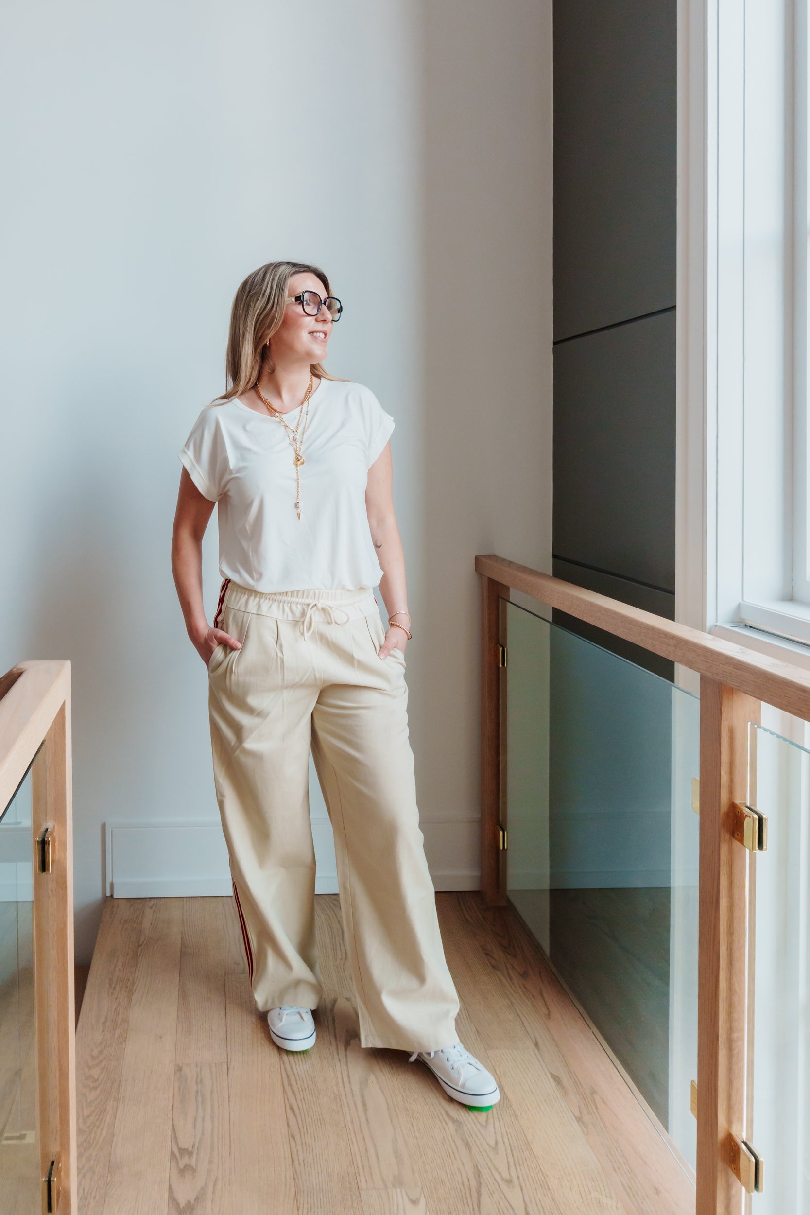 Reina Drawstring Cotton Wide Pants