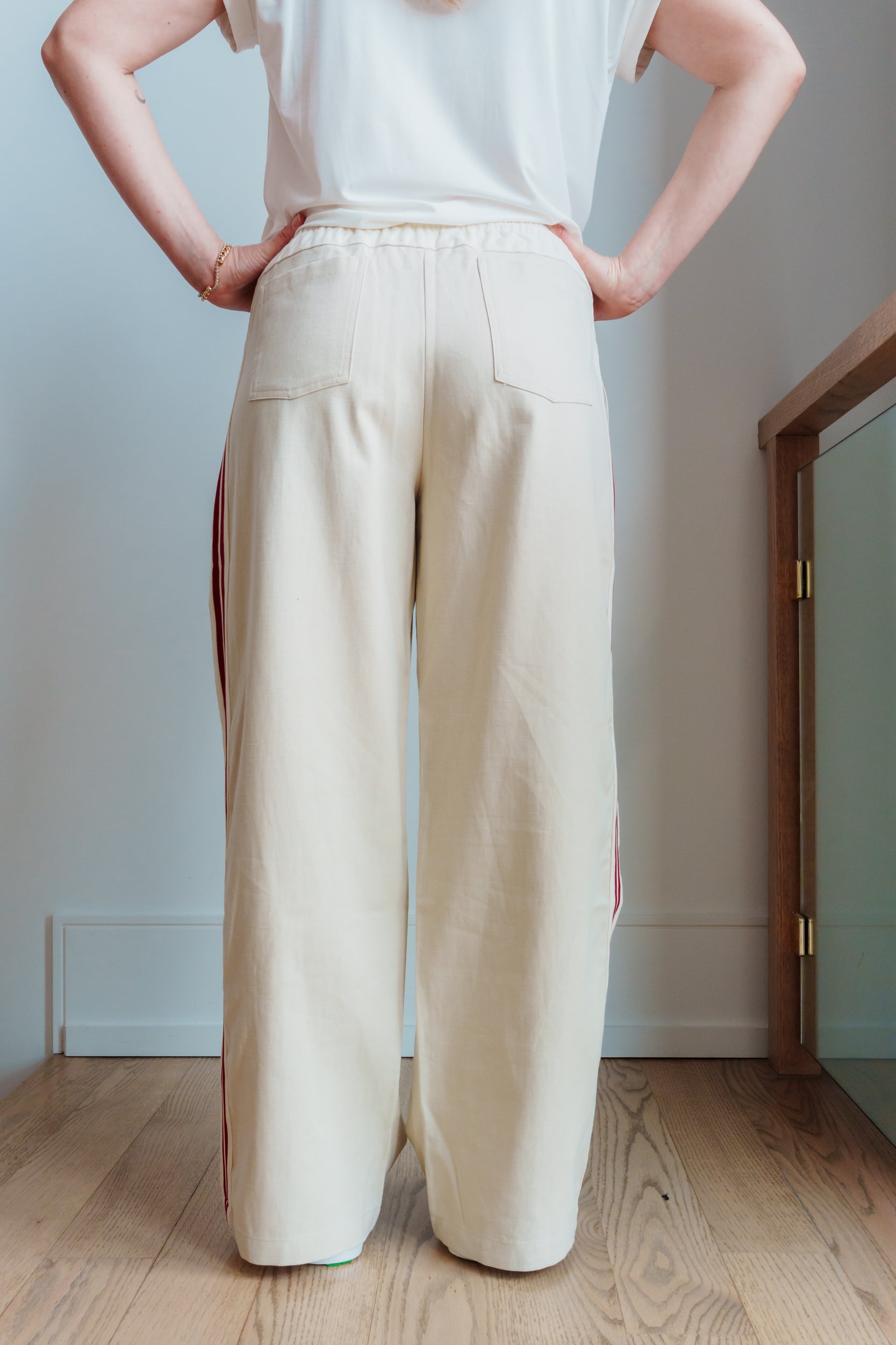 Reina Drawstring Cotton Wide Pants