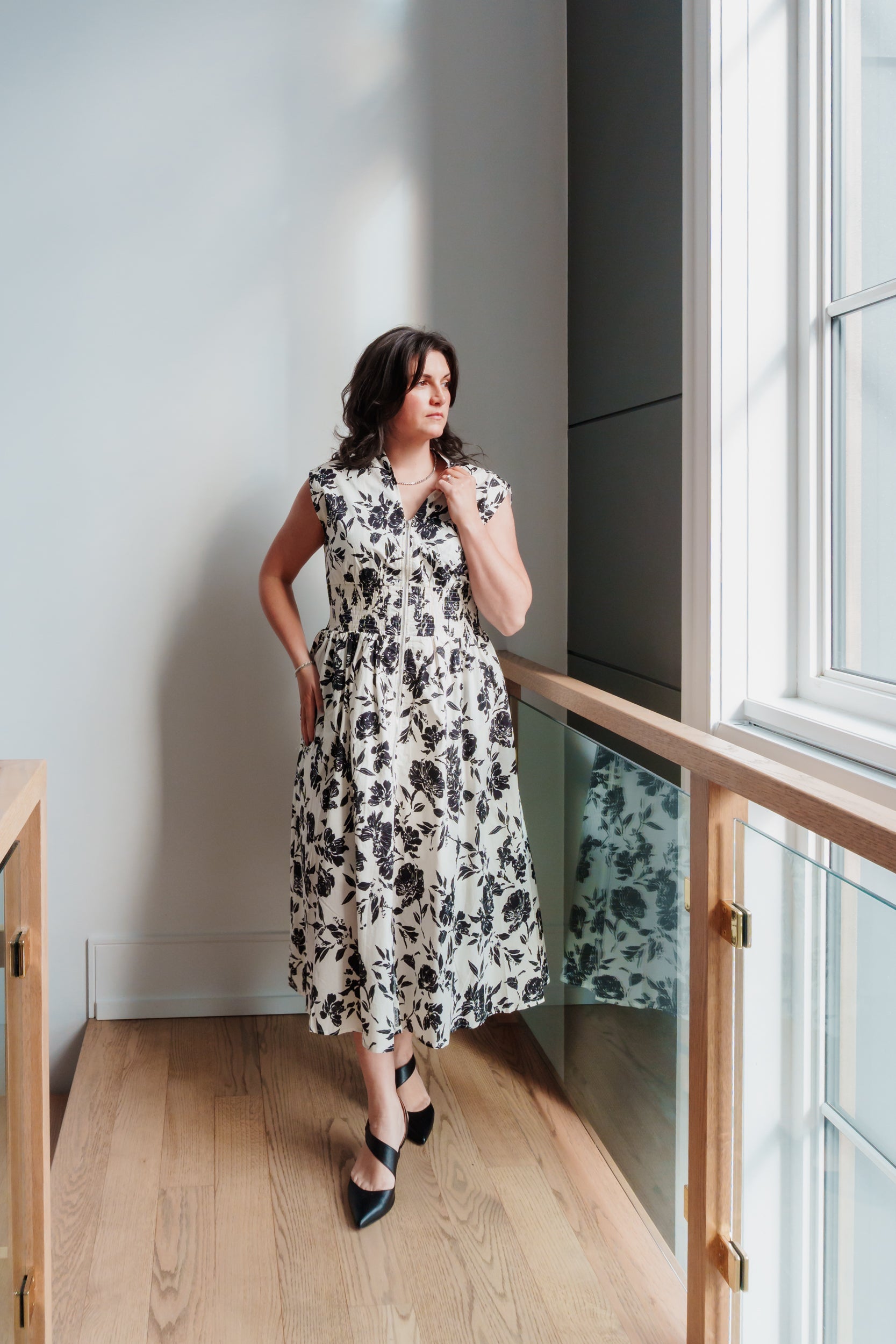 Alecia Floral Zip Dress