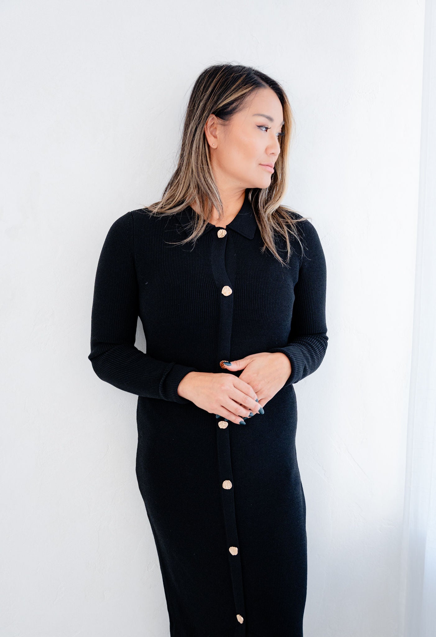 Fiona Front Button Sweater Dress