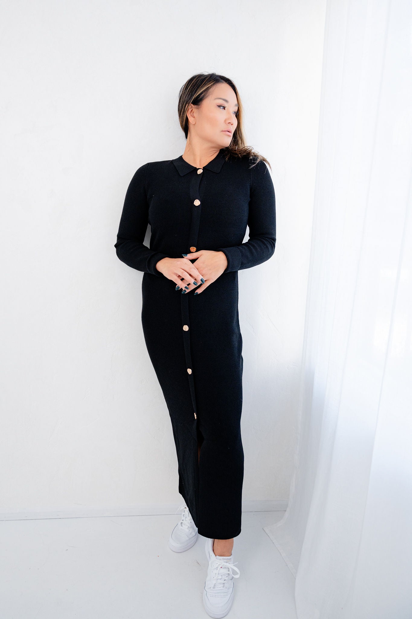 Fiona Front Button Sweater Dress