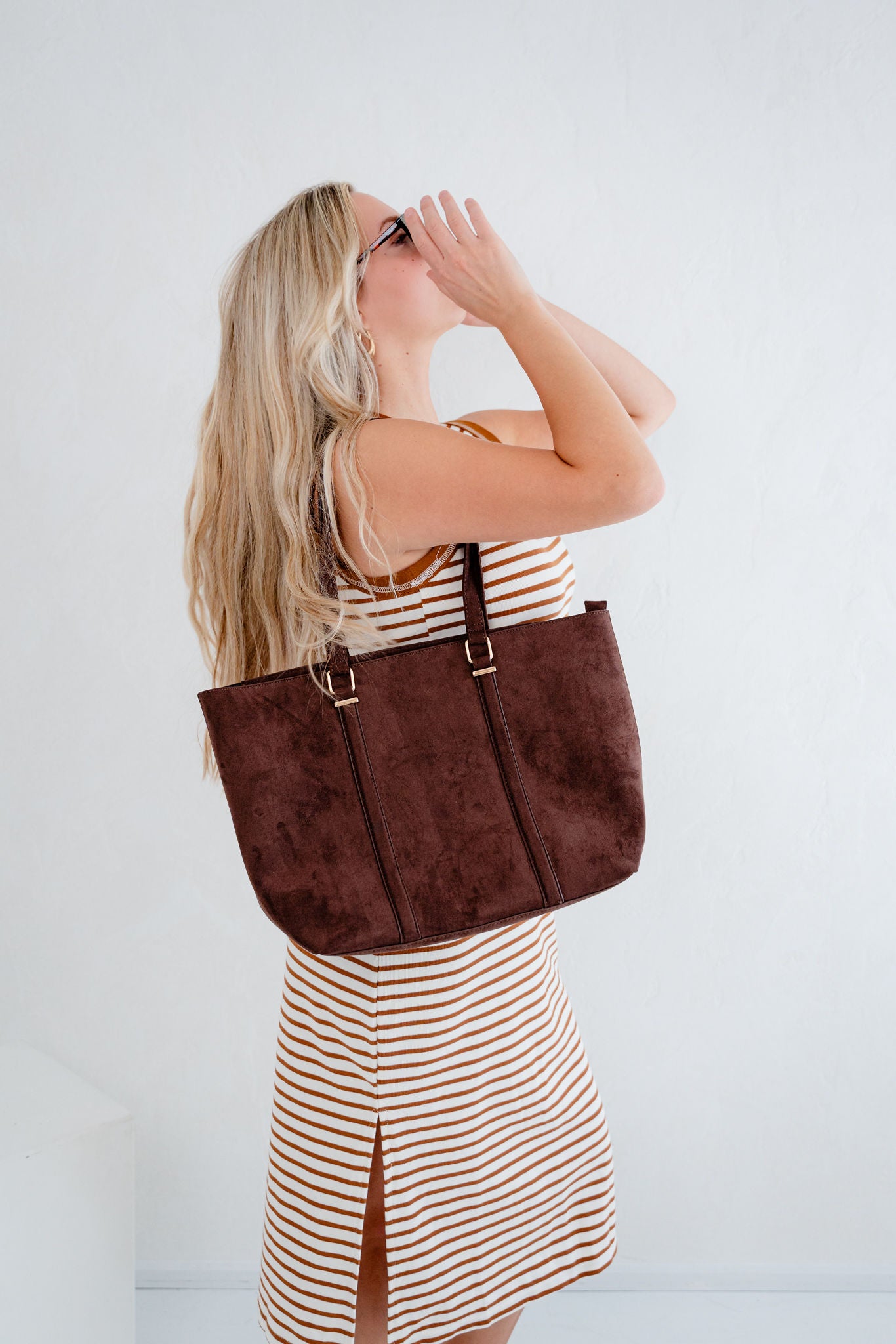 Bree Stripe Sleeveless Side Slit Maxi Dress