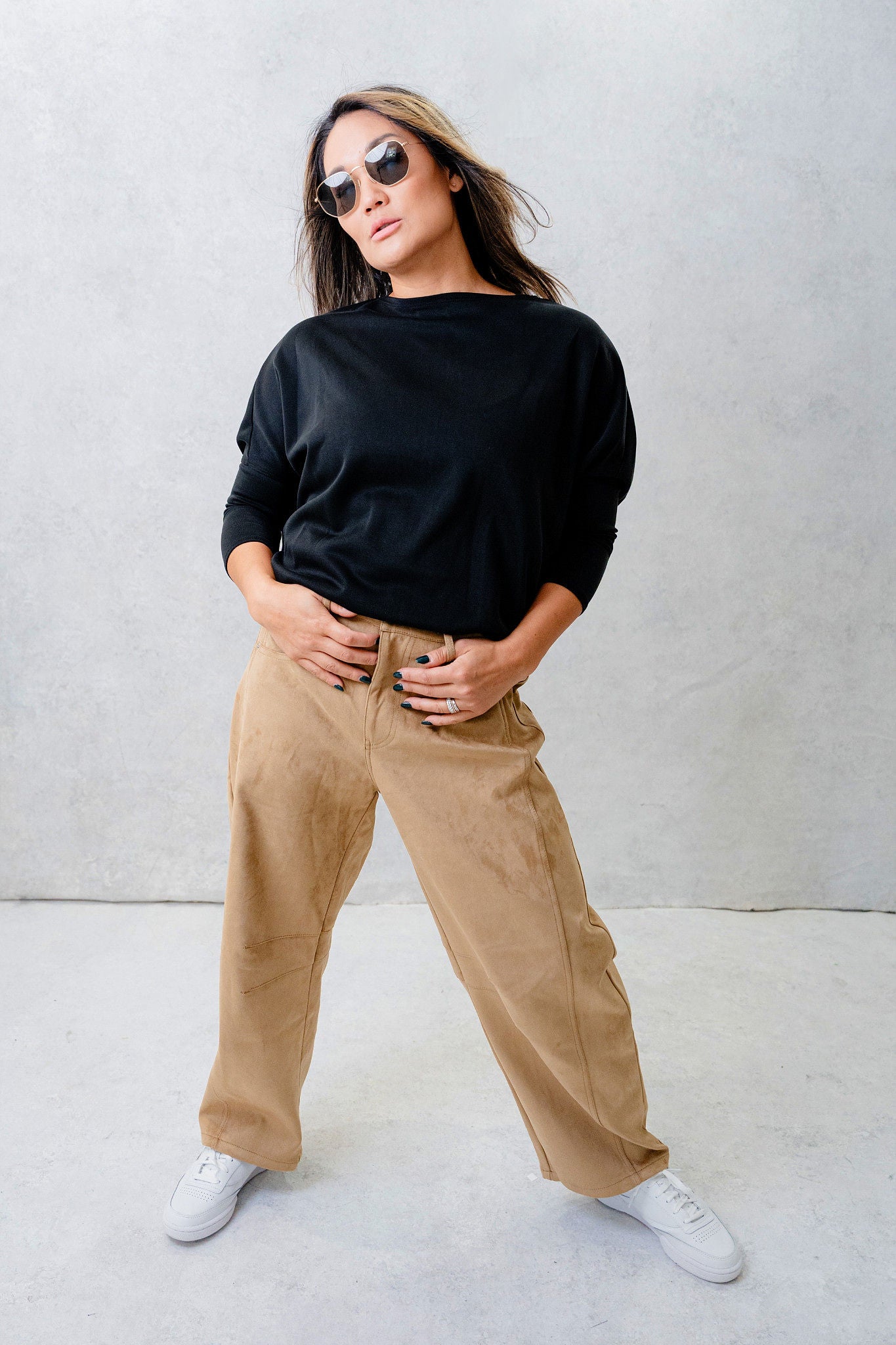The Softest Suede Barrel Pants