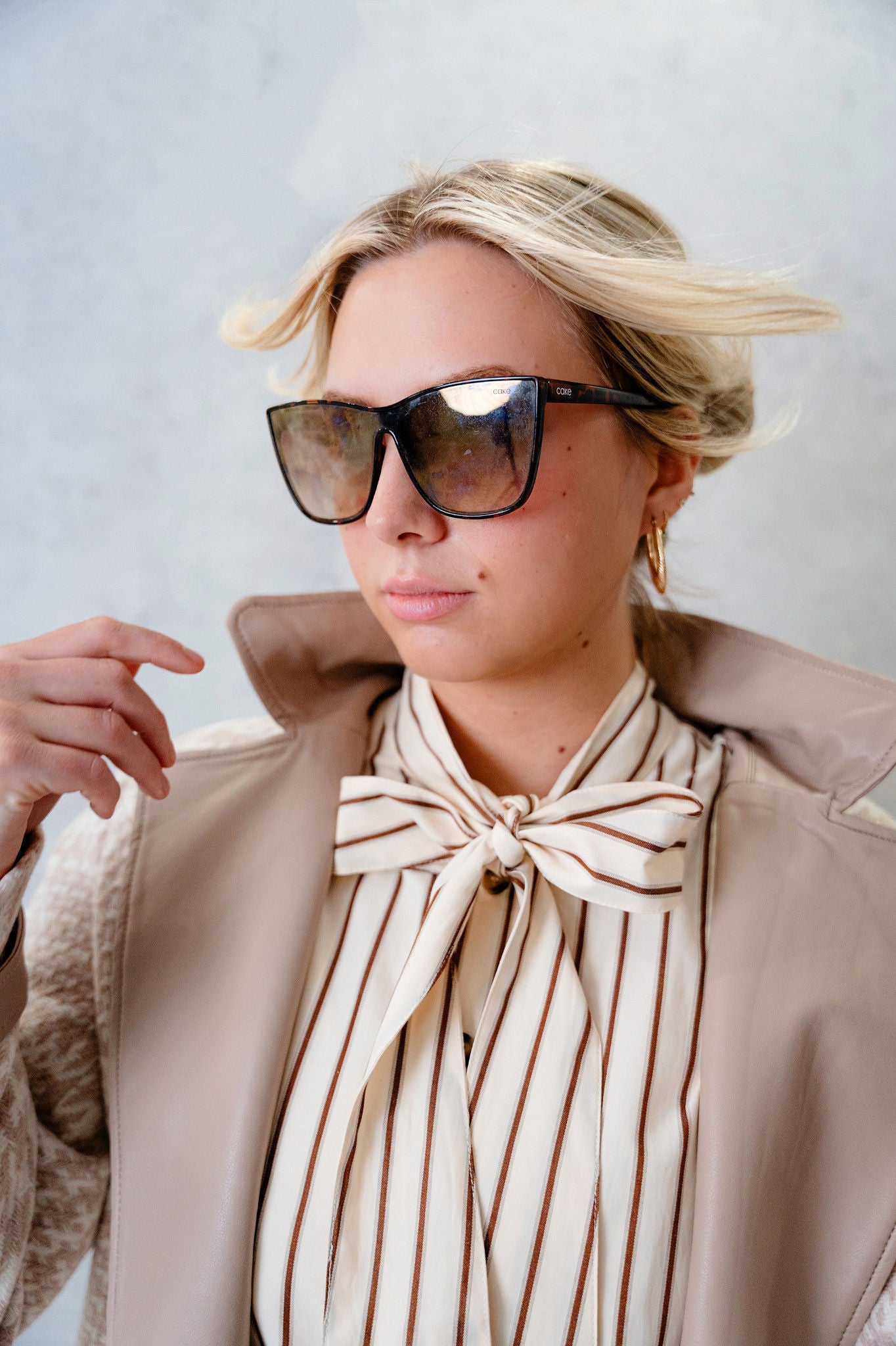 Stevie Striped Bow Tie Shirt