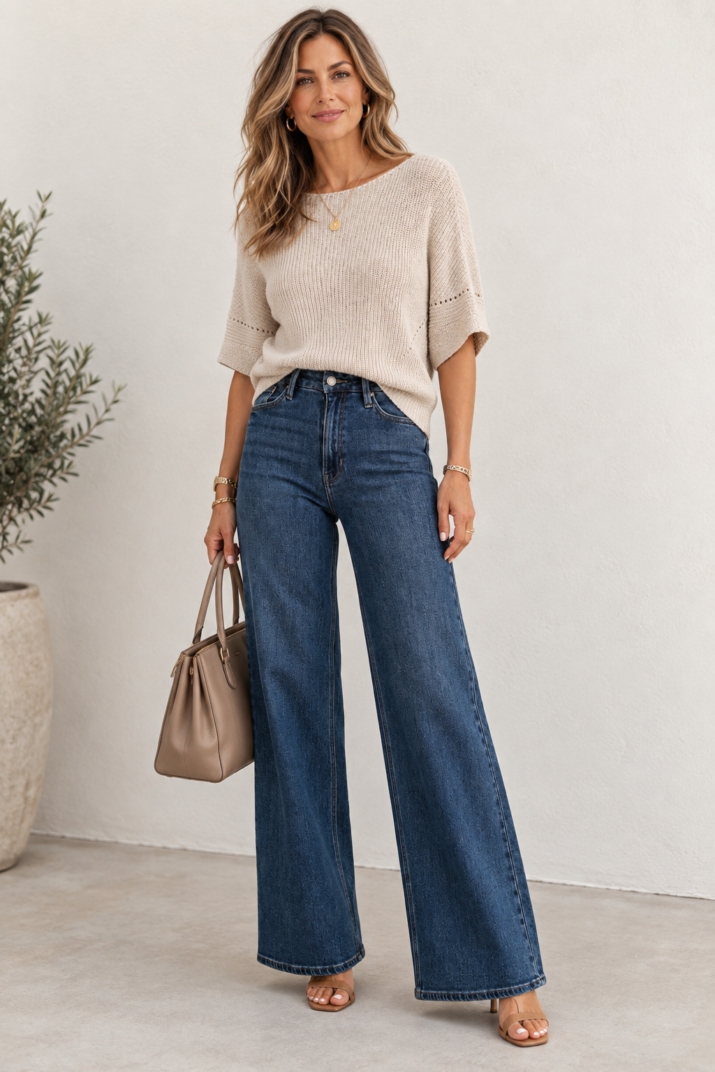 Phoebe Cropped Half Dolman Sleeve Knit Sweater