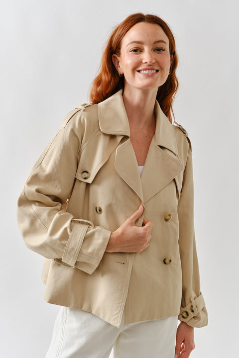 Aiza Half Trench Double Button Jacket